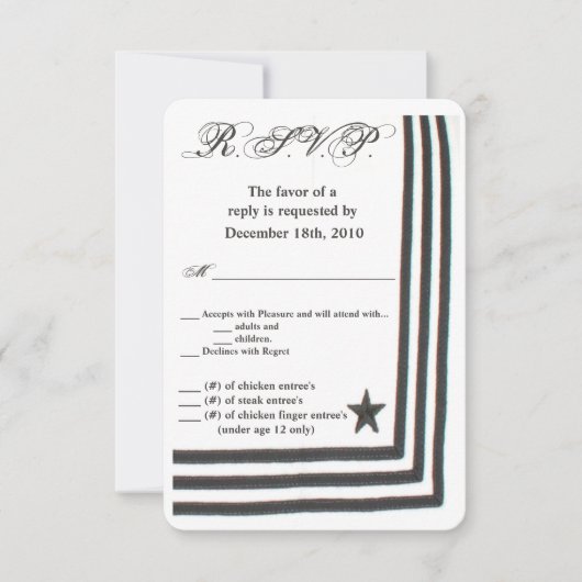 3,5x5 R.S.V.P. Card Navy Summer Dress Whites Unifo Einladung (Vorderseite)