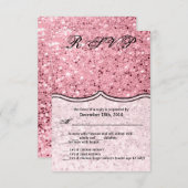 3.5x5 R.S.V.P. Card Rose Gold Glitzer Einladung (Vorne/Hinten)