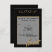 3.5x5 R.S.V.P. Card Teenage Gold Foil Glitzer Lieb Einladung (Vorne/Hinten)