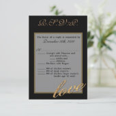 3.5x5 R.S.V.P. Card Teenage Gold Foil Glitzer Lieb Einladung (Stehend Vorderseite)