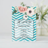 3.5x5 R.S.V.P. Geometrische Rose der Karte Zickzac (Stehend Vorderseite)