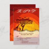 3.5x5 R.S.V.P.-Karte Afrikanische Safari Giraffe S Einladung (Vorne/Hinten)