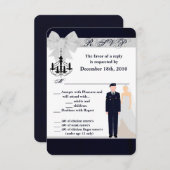 3.5x5 R.S.V.P.-Karte ARMY Einheitliche Blues Bräuc Einladung (Vorne/Hinten)