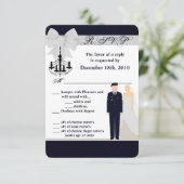 3.5x5 R.S.V.P.-Karte ARMY Einheitliche Blues Bräuc Einladung (Stehend Vorderseite)