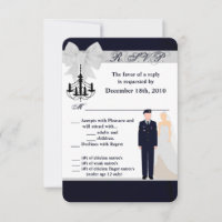 3.5x5 R.S.V.P.-Karte ARMY Einheitliche Blues Bräuc