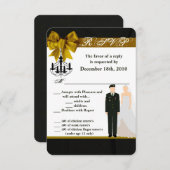 3,5x5 R.S.V.P.-Karte ARMY Einheitliche Groom Bride Einladung (Vorne/Hinten)
