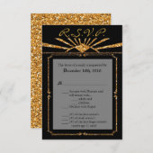 3.5x5 R.S.V.P. Karte Art Deco Roaring 20s GATSBY (Vorne/Hinten)