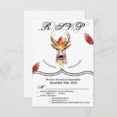 3.5x5 R.S.V.P.-Karte Boho Reh Buck Head Browning B Einladung (Vorne/Hinten)