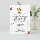 3.5x5 R.S.V.P.-Karte Boho Reh Buck Head Browning B Einladung (Stehend Vorderseite)