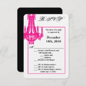 3,5x5 R.S.V.P.-Karte Crystal Chandelier Glitz Glam Einladung (Vorne/Hinten)