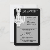 3,5x5 R.S.V.P.-Karte Crystal Chandelier Glitz Glam Einladung (Vorderseite)