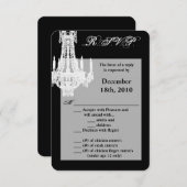 3,5x5 R.S.V.P.-Karte Crystal Chandelier Glitz Glam Einladung (Vorne/Hinten)