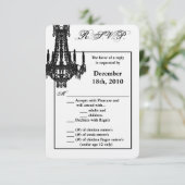 3,5x5 R.S.V.P.-Karte Crystal Chandelier Glitz Glam Einladung (Stehend Vorderseite)