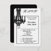 3,5x5 R.S.V.P.-Karte Crystal Chandelier Glitz Glam Einladung (Vorne/Hinten)