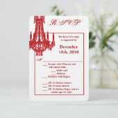 3,5x5 R.S.V.P.-Karte Crystal Chandelier Glitz Glam Einladung (Stehend Vorderseite)