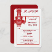 3,5x5 R.S.V.P.-Karte Crystal Chandelier Glitz Glam Einladung (Vorne/Hinten)