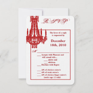 3,5x5 R.S.V.P.-Karte Crystal Chandelier Glitz Glam Einladung