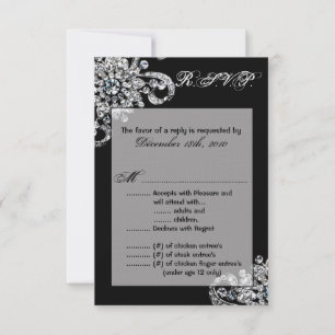 3,5x5 R.S.V.P.-Karte Diamant Schmuck Necklace Brac Einladung