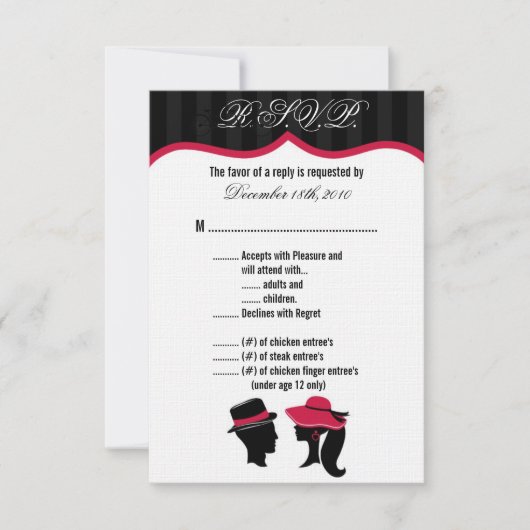 3,5x5 R.S.V.P.-Karte Formal Hats Elegant Einladung (Vorderseite)