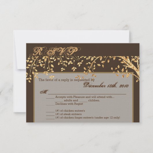 3.5x5 R.S.V.P Karte Gold Foil Herbsttreppe Bra (Vorderseite)