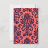 3.5x5 R.S.V.P.-Karte Hochzeiten BlaukorallenDamast Einladung (Rückseite)