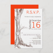 3.5x5 R.S.V.P.-Karte Hochzeitsfallbaum RSVP Karte (Vorne/Hinten)