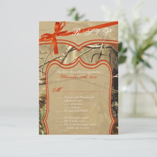 3.5x5 R.S.V.P.-Karte Hochzeitsjäger-Cam RSVP Karte (Stehend Vorderseite)