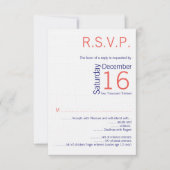 3.5x5 R.S.V.P.-Karte Hochzeitskorallenkrüber Einladung (Vorderseite)