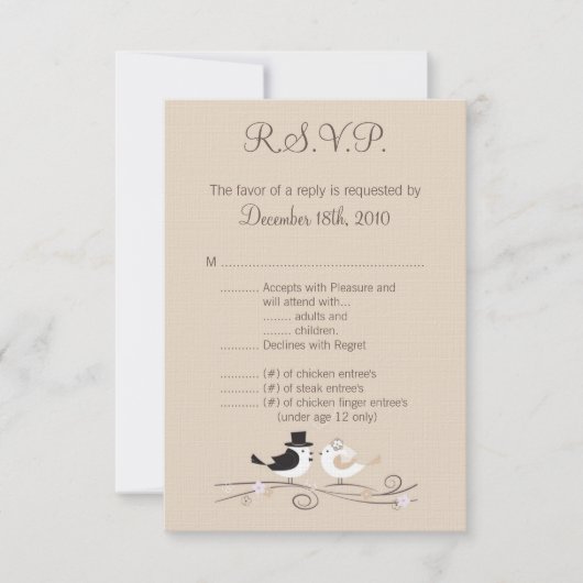3.5x5 R.S.V.P.-Karte Hochzeitstorte RSVP Karte (Vorderseite)