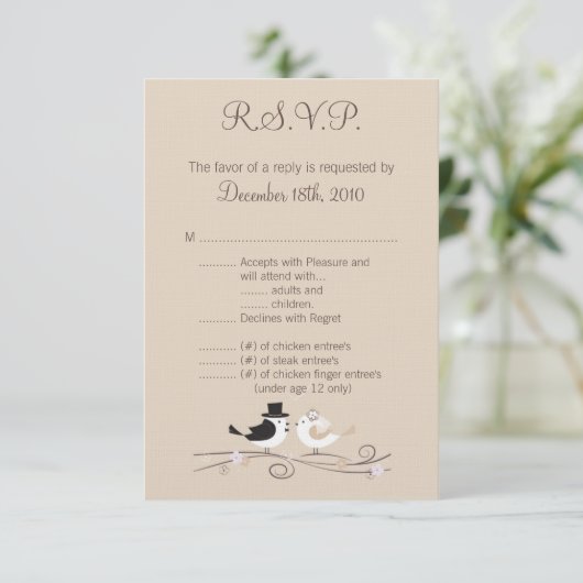 3.5x5 R.S.V.P.-Karte Hochzeitstorte RSVP Karte (Stehend Vorderseite)