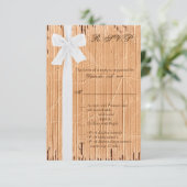 3,5x5 R.S.V.P. Karte Karton Flap Weiße Ribbon (Stehend Vorderseite)