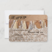 3,5x5 R.S.V.P.-Karte Kraft-Papiertüte Lace Burlap Einladung (Vorderseite)