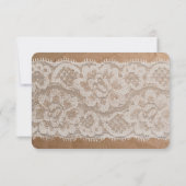 3,5x5 R.S.V.P.-Karte Kraft-Papiertüte Lace Burlap Einladung (Rückseite)
