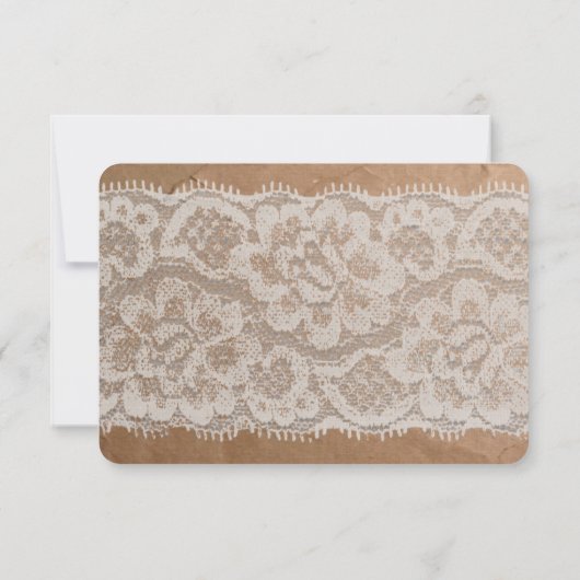 3,5x5 R.S.V.P.-Karte Kraft-Papiertüte Lace Burlap Einladung (Rückseite)