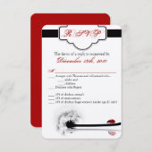 3.5x5 R.S.V.P. Karte Lady Bug Dandilion Blume Inse (Vorne/Hinten)