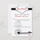 3.5x5 R.S.V.P. Karte Lady Bug Dandilion Blume Inse (Vorderseite)