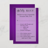3,5x5 R.S.V.P.-Karte Lila Doppelrad Einladung (Vorne/Hinten)