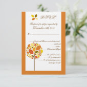 3,5x5 R.S.V.P.-Karte Moderner Herbstbaum RSVP Karte (Stehend Vorderseite)