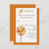3,5x5 R.S.V.P.-Karte Moderner Herbstbaum RSVP Karte (Vorne/Hinten)