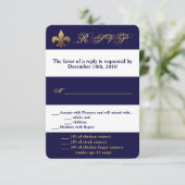 3,5x5 R.S.V.P.-Karte Moderner Streifen Navy White Einladung (Stehend Vorderseite)