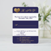 3,5x5 R.S.V.P.-Karte Moderner Streifen Navy White Einladung (Stehend Vorderseite)