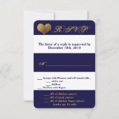 3,5x5 R.S.V.P.-Karte Moderner Streifen Navy White Einladung (Vorderseite)