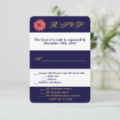 3,5x5 R.S.V.P.-Karte Moderner Streifen Navy White  Einladung (Stehend Vorderseite)