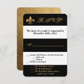 3,5x5 R.S.V.P.-Karte Moderner Strip-Schwarz-weißer Einladung (Vorne/Hinten)