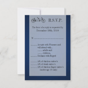 3,5x5 R.S.V.P. Karte Navy Doppelrad