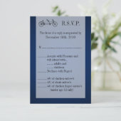 3,5x5 R.S.V.P.-Karte Navy Double Bike RSVP Karte (Stehend Vorderseite)