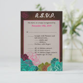 3,5x5 R.S.V.P.-Karte Neon Spring Floral RSVP Karte (Stehend Vorderseite)