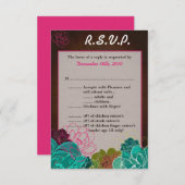 3,5x5 R.S.V.P.-Karte Neon Spring Floral RSVP Karte (Vorne/Hinten)