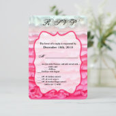 3,5x5 R.S.V.P.-Karte Ombre Stripe Pink Zuckerguss  Einladung (Stehend Vorderseite)
