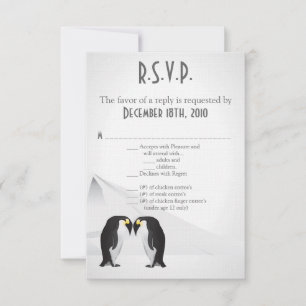 3,5x5 R.S.V.P.-Karte Pinguine bleiben ihr Leben la RSVP Karte